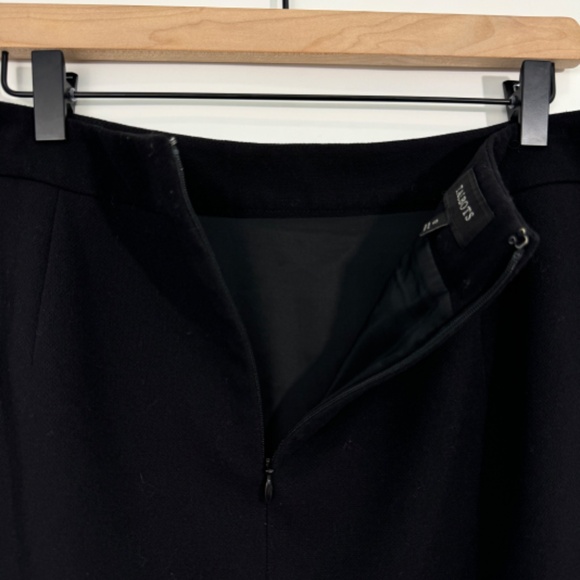 Talbots Women’s Size 12 Large Black White Tweed Front Solid Back Pencil Skirt - Picture 6 of 7